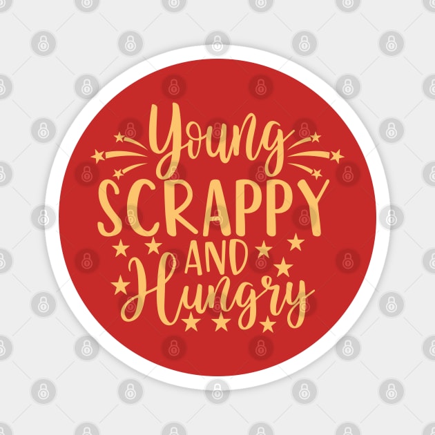 Young Scrappy and Hungry Funny Patriotic Magnet by Estrytee